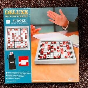 DeLuxe Sudoku Executive Tabletop Game - Red and White NEW